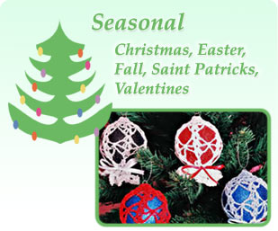 Crochet Seasonal Christmas Easter Halloween Valentines Saint Patricks Day Products Ornaments Bulbs Lolipop Angels