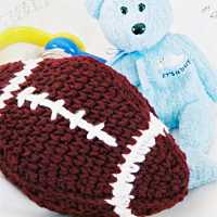 Burgundy Football Baby Rattle