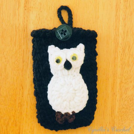 Black Camera Case with White Owl