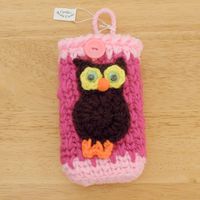 Hot Pink Camera Case with Brown Owl
