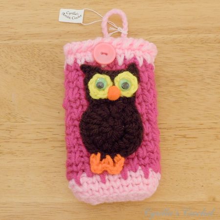 Hot Pink Camera Case with Brown Owl