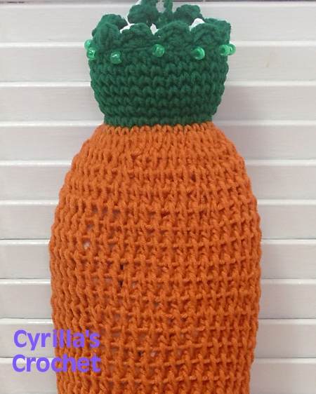 Bag Holders Crochet Product - Carrot Plastic Bag Holder