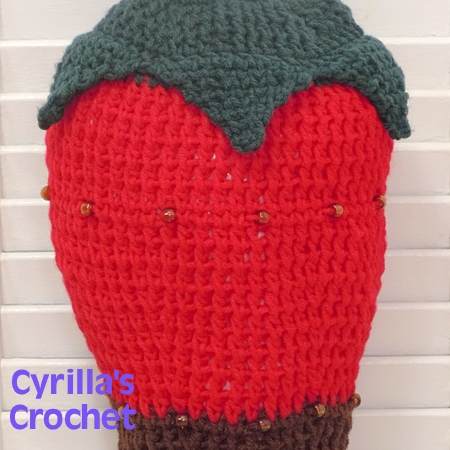 Dark Chocolate Dipped Strawberry Plastic Bag Holder