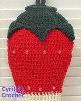 White Chocolate Dipped Strawberry Plastic Bag Holder