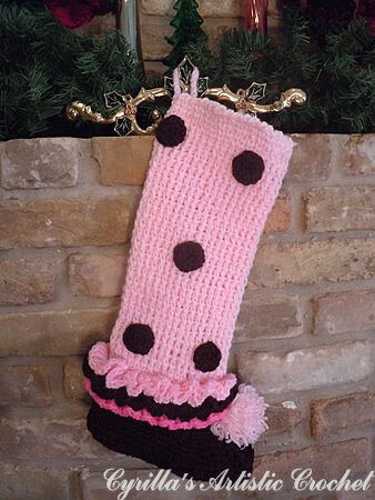 Christmas Stocking with Polka Dots