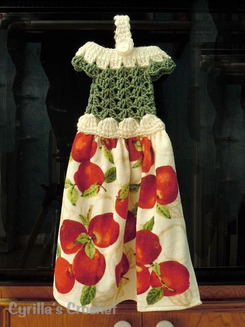 Apples Crochet Dress Kitchen Towel