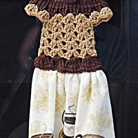 Coffee Crochet Dress Kitchen Towel