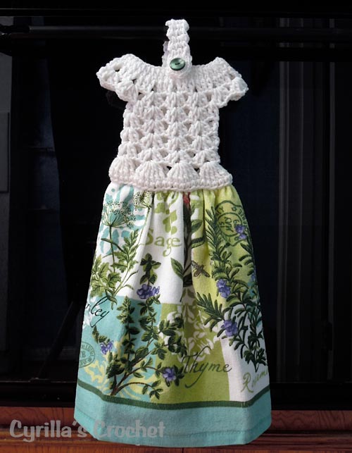 Herbs Crochet Dress Kitchen Towel