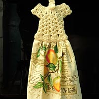 Peaches Crochet Dress Kitchen Towel