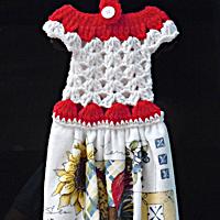 Rooster Crochet Dress Kitchen Towel