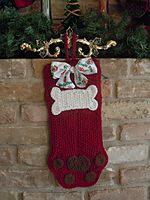 Dog Christmas Stocking - Burgundy