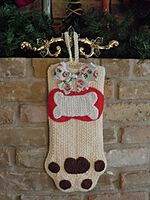 Dog Christmas Stocking - Winter White