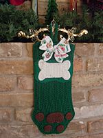 Dog Christmas Stocking - Green