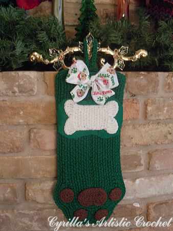 Dog Christmas Stocking - Green