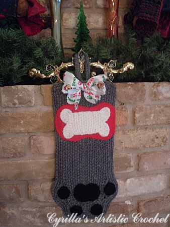 Dog Christmas Stocking - Grey