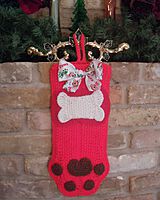 Dog Christmas Stocking - Red