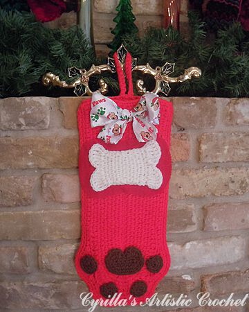 Dog Christmas Stocking - Red