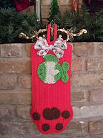 Cat Christmas Stocking - Red