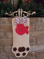 Cat Christmas Stocking - Winter White