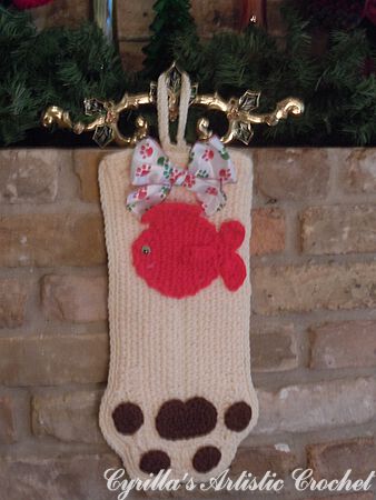 Cat Christmas Stocking - Winter White