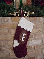 Football Christmas Stocking - Burgundy