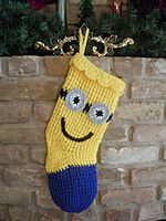 Minion Christmas Stocking - Yellow & Blue