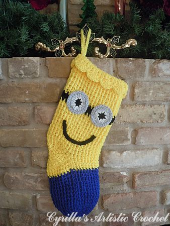 Minion Christmas Stocking - Yellow & Blue