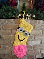 Minion Christmas Stocking - Yellow & Pink 