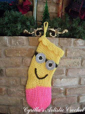 Minion Christmas Stocking - Yellow & Pink 
