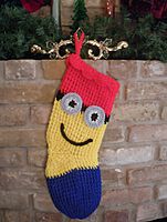 Minion Christmas Stocking - Red & Blue