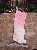 Ice Skate Christmas Stocking - Pink